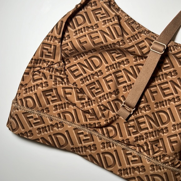 Fendi Skims Brown Scoop Bralette Size Small - Picture 4 of 5
